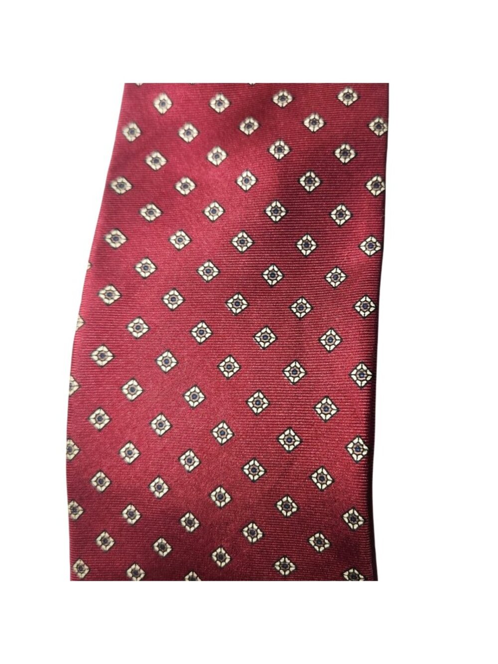 Silk Tie Italy Charing Cross Red Diamond Pattern career office mens wear